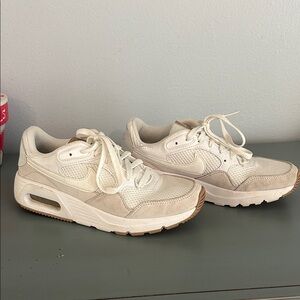 Nike Women's Off-White/Tan Lace-Up Sneakers